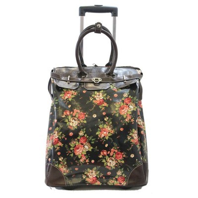 玫瑰花拉杆箱 花卉大旅行包…_来自五二的图片分享-堆糖网